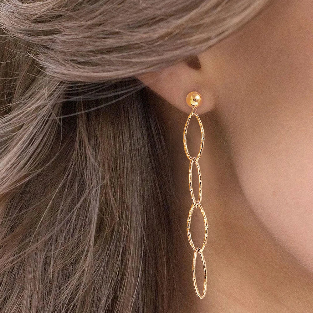Stainless Steel Earrings Personality Irregular circle Long Fashion Simplicity High-end Sense Dangle Earrings For Women Jewelry Vera Lux