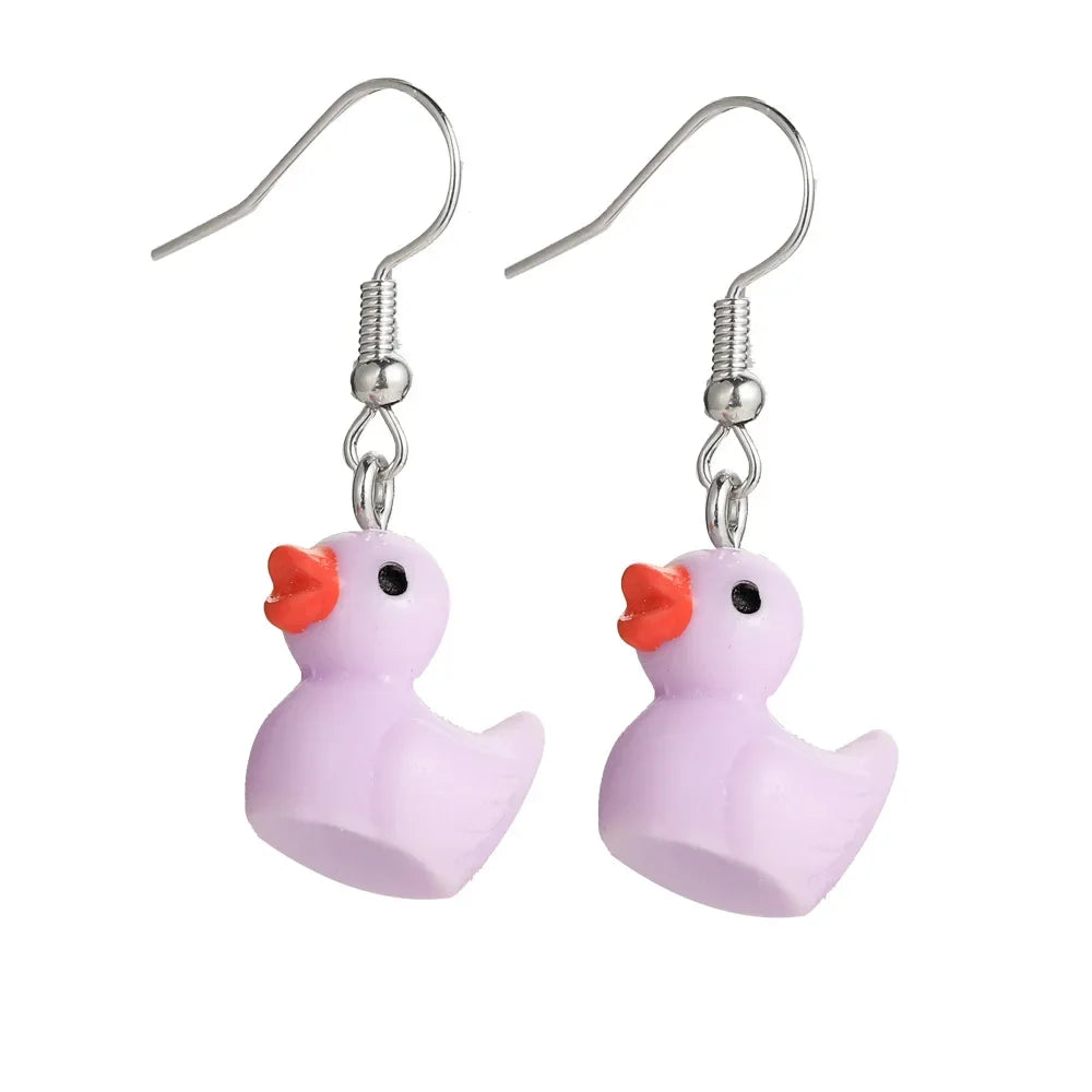 Cartoon Animal Earrings Set For Women New Y2K Girl Cute Colorful Geometric Acrylic Duck Love Drop Earrings Trendy Jewelry Gifts Vera Lux