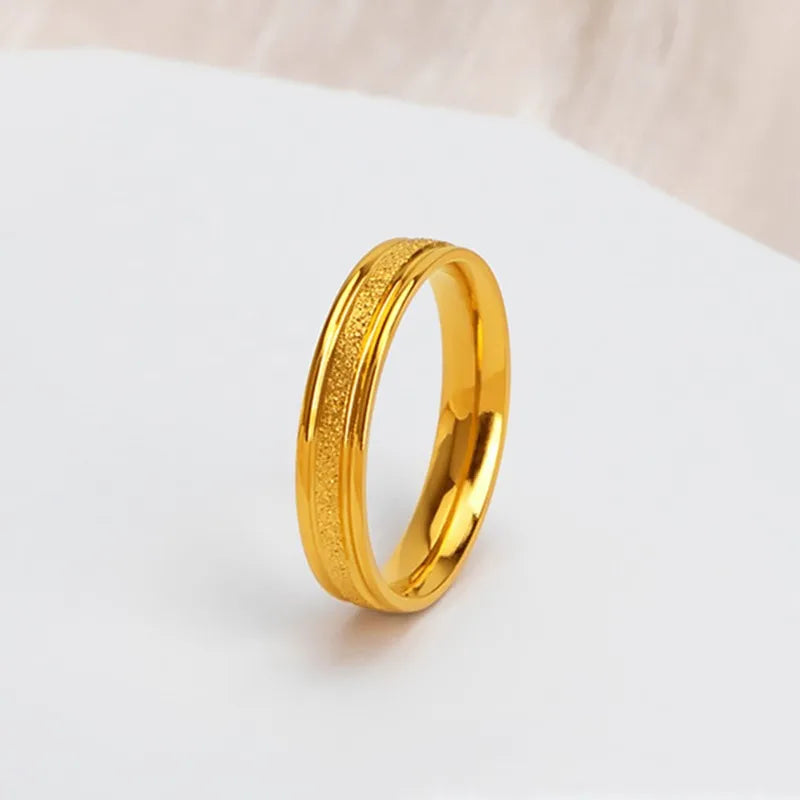 4mm Stainless Steel Matte Ring Wedding Band for Women Girl Size 4-10 Vera Lux