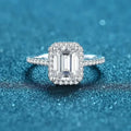 NeeTim 2 Carat Moissanite Ring for Women Emerald Radiant Cut Diamond Sterling Silver 925 with 18KGold Plated Wedding Bridal Band Vera Lux