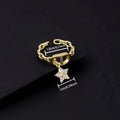 Cross Diamond Letter Ring Niche Design Pendant Trendy Daily Versatile Women's Ring New Open Adjustable Ring Vera Lux