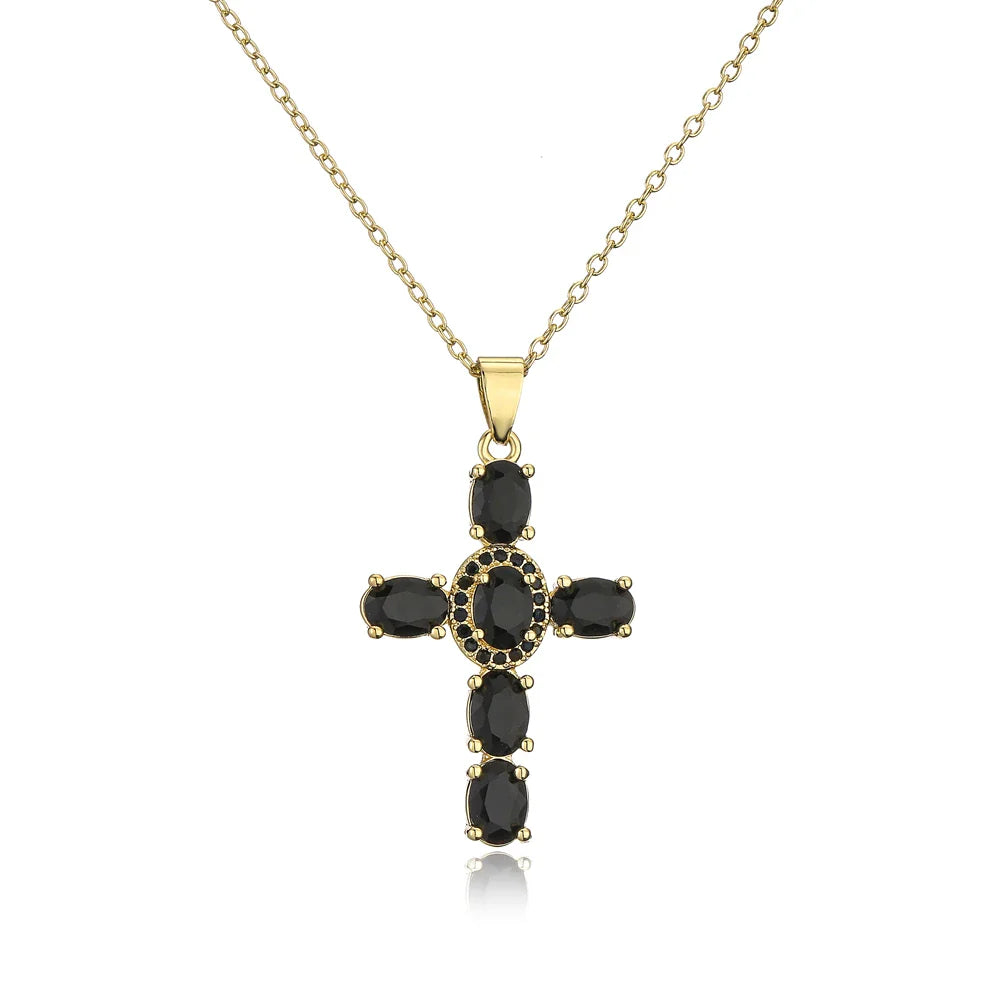 NEWBUY Classic Design Cross Pendant Necklace For Women 2026 Hot Sale Luxury AAA Cubic Zirconia Crystal Christian Jewelry Gift Vera Lux