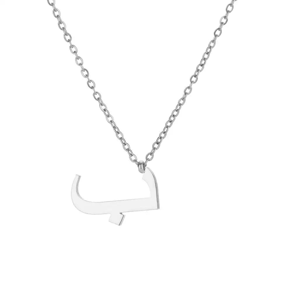 Arabic Letter Name Pendant Necklace For Women Stainless Steel Inital Chain Choker Collar Necklace 2024 Wedding Jewelry bijoux Vera Lux