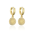 NEWBUY Fashion Gold Color Copper Plant Earrings Luxury Cubic Zirconia Flower Dangle Earring Hot Sale Female Party Jewelry Gift Vera Lux