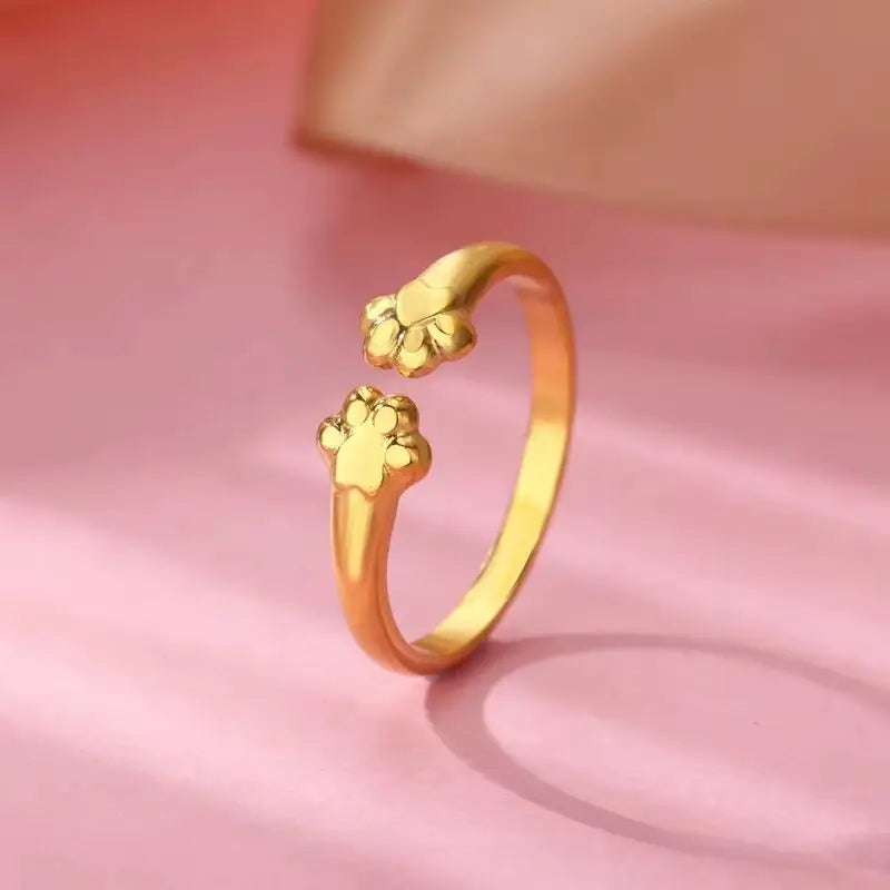 Cute Cat Claw Open Rings For Women Stainless Steel Gold Color Temperament Animal Finger Ring 2025 New Fashion Couple Jewelry Vera Lux