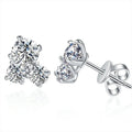 NeeTim All D VVS1 Moissanite Stud Earrings for Woman Wedding Jewely 925 Sterling Sliver with white Gold Plated Studs Earring Vera Lux