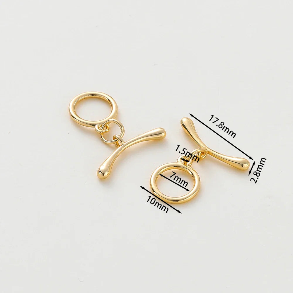 4 Sets 14K/18K Gold Color Plated Brass O Toggle Clasps Connector for DIY Bracelet Necklace Jewelry Making Findings Accessories Vera Lux
