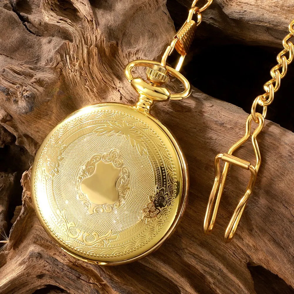 Antique Steampunk Vintage Roman Numerals Quartz Pocket Watch Multicolor Case Necklace Pendant Clock Chain Mens Women Vera Lux