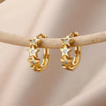 Heart Stainless Steel Earrings for Women Zircon Gold Color Hoop Earring Aesthetic Waterproof Ear Piercing Jewelry Accessories Vera Lux