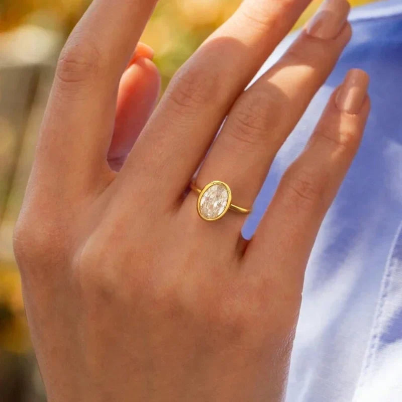 925 Sterling Silver Zircon Fashionable Simple Oval Rings For Women Engagement Wedding Luxury High Quality Jewelry Hot Sales Vera Lux