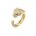 2025 New Fashion Statement Big Animal Ring For Women Girl Party Jewelry Gold Color Hollow Leopard Open Ring Wholesale Vera Lux