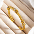 1pcs Stainless Steel 8-shaped Cross Diamond Bracelet Trendy Fashion Versatile Steel Rope Open Bracelet Party Jewelry Gifts Vera Lux
