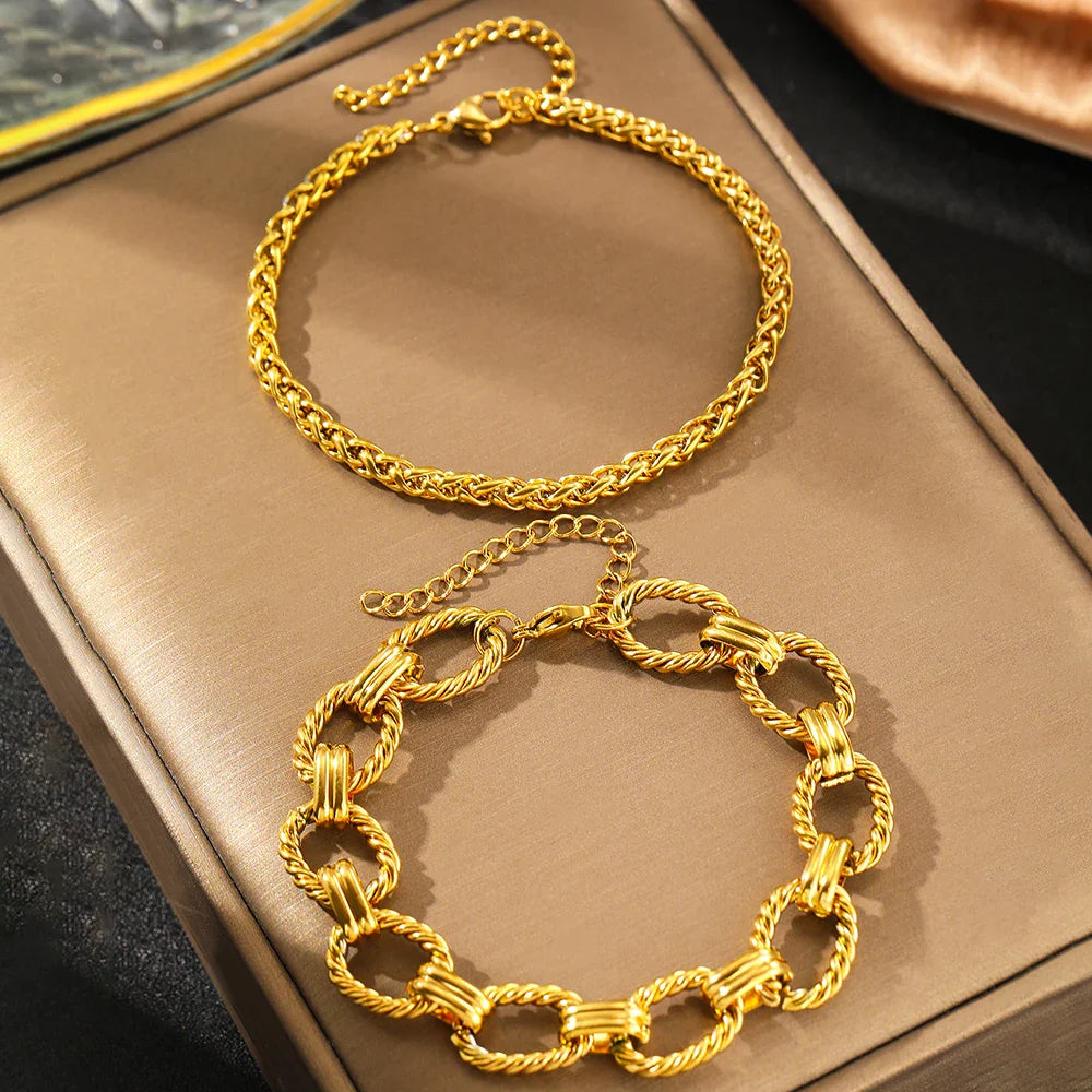 Stainless Steel Bracelet Set Minimalist New Popular Chain Atmospheric Bracelet For Women Jewelry Non-fading High-quality Gifts Vera Lux