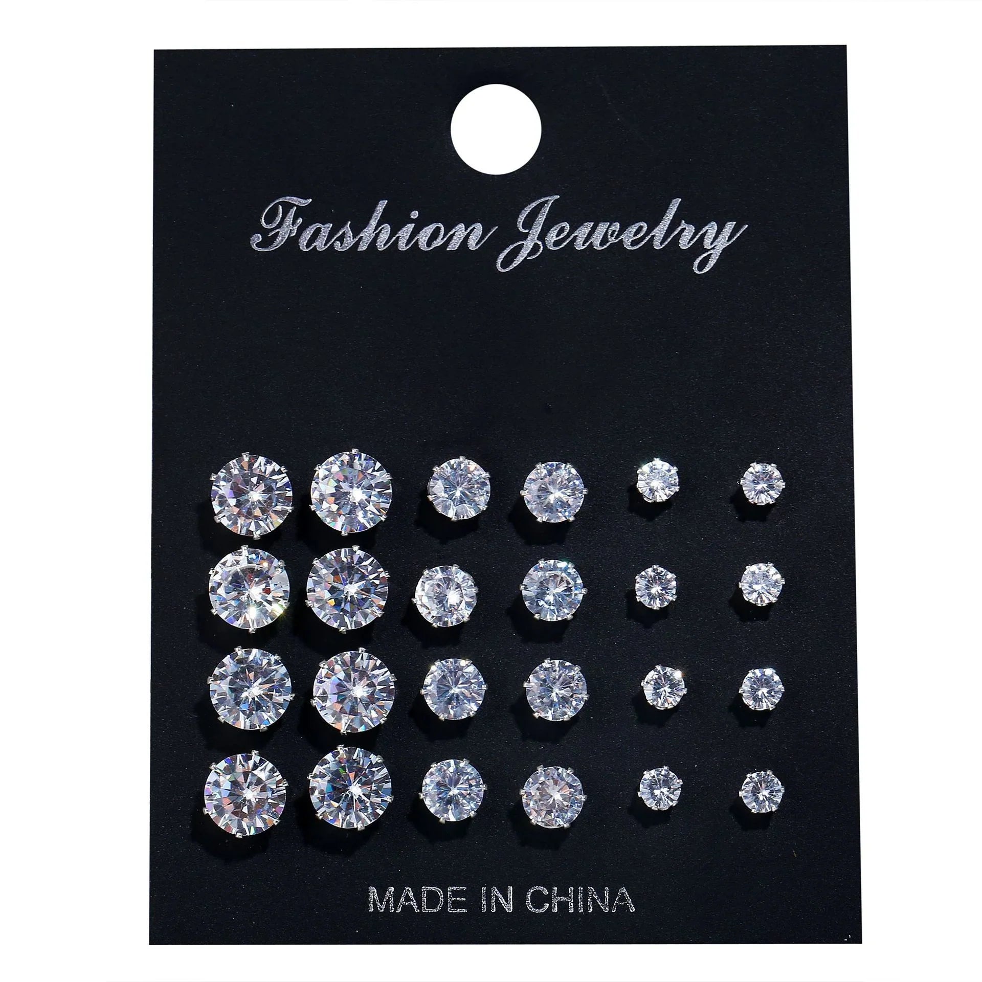 12 Pcs Zircon Earrings Set Briliant Shiny Stud Earrings for Women Simple Pearl Irregular Trendy Jewerly Accessories 2024 New Vera Lux
