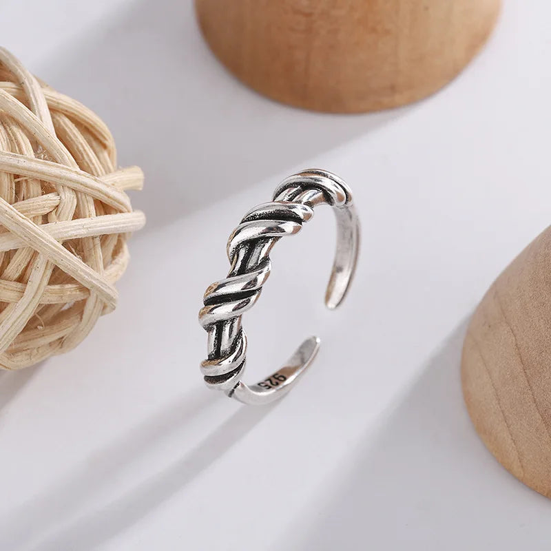 925 Sterling Silver Winding Adjustable Rings For Women Wedding Luxury Jewelry Wholesale Vera Lux