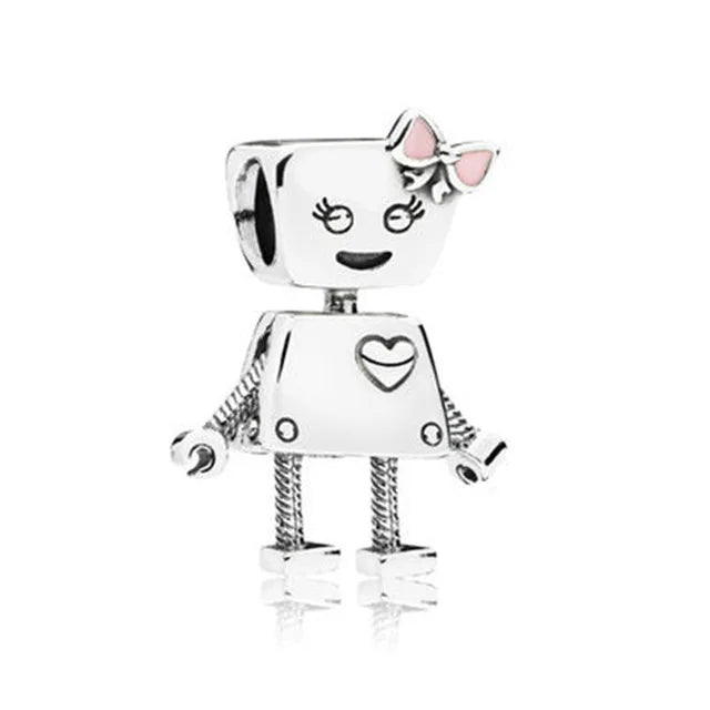 2026 New S925 Silver Robot Cross Digital Pendant, Suitable for Original Bracelets, DIY Accessories, Women's Charm Jewelry Gifts Vera Lux