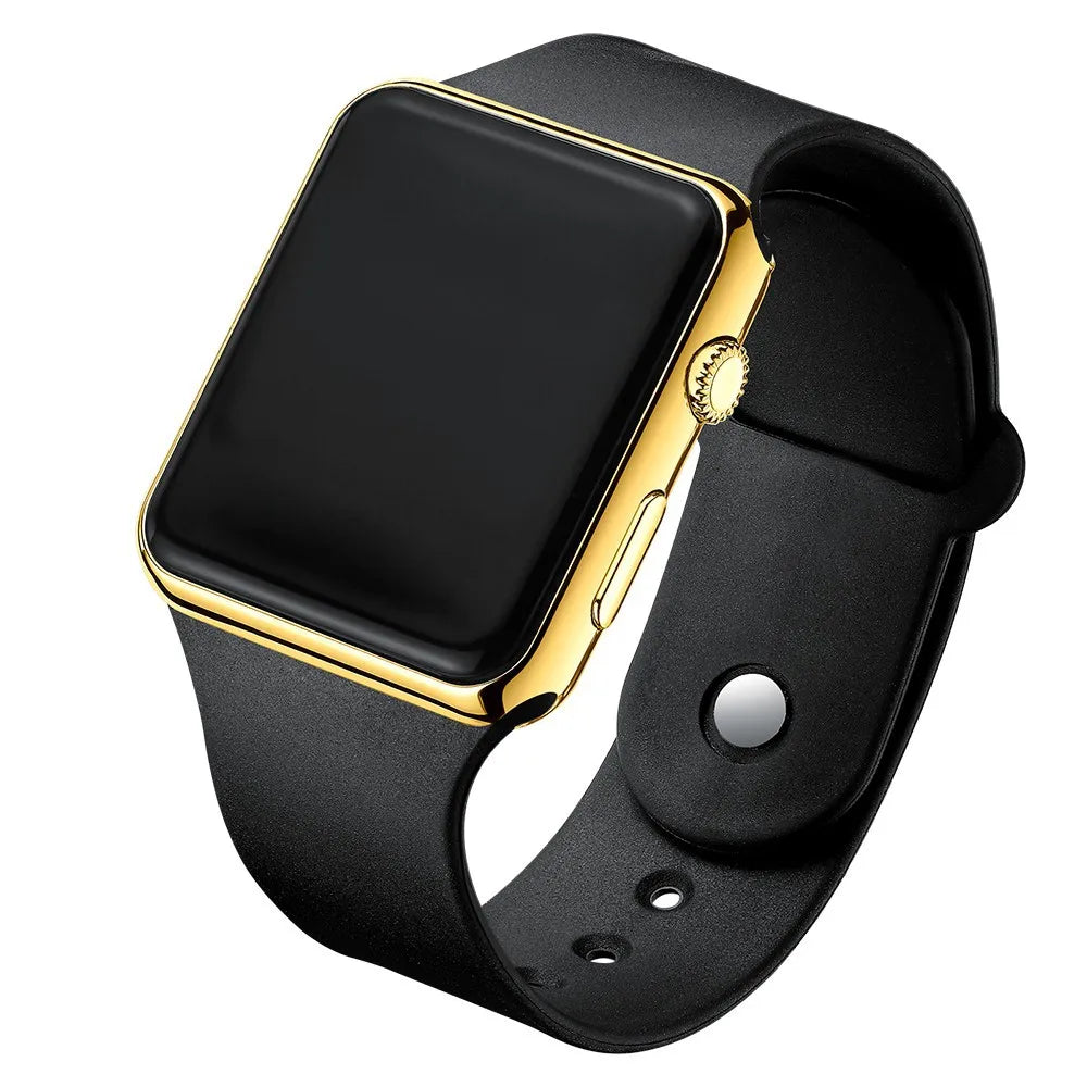 Simple Digital Watch for Men Women Fashion Sport LED Electronic Watch Black Silicone Wristband Casual Mens Watch Reloj Hombre Vera Lux