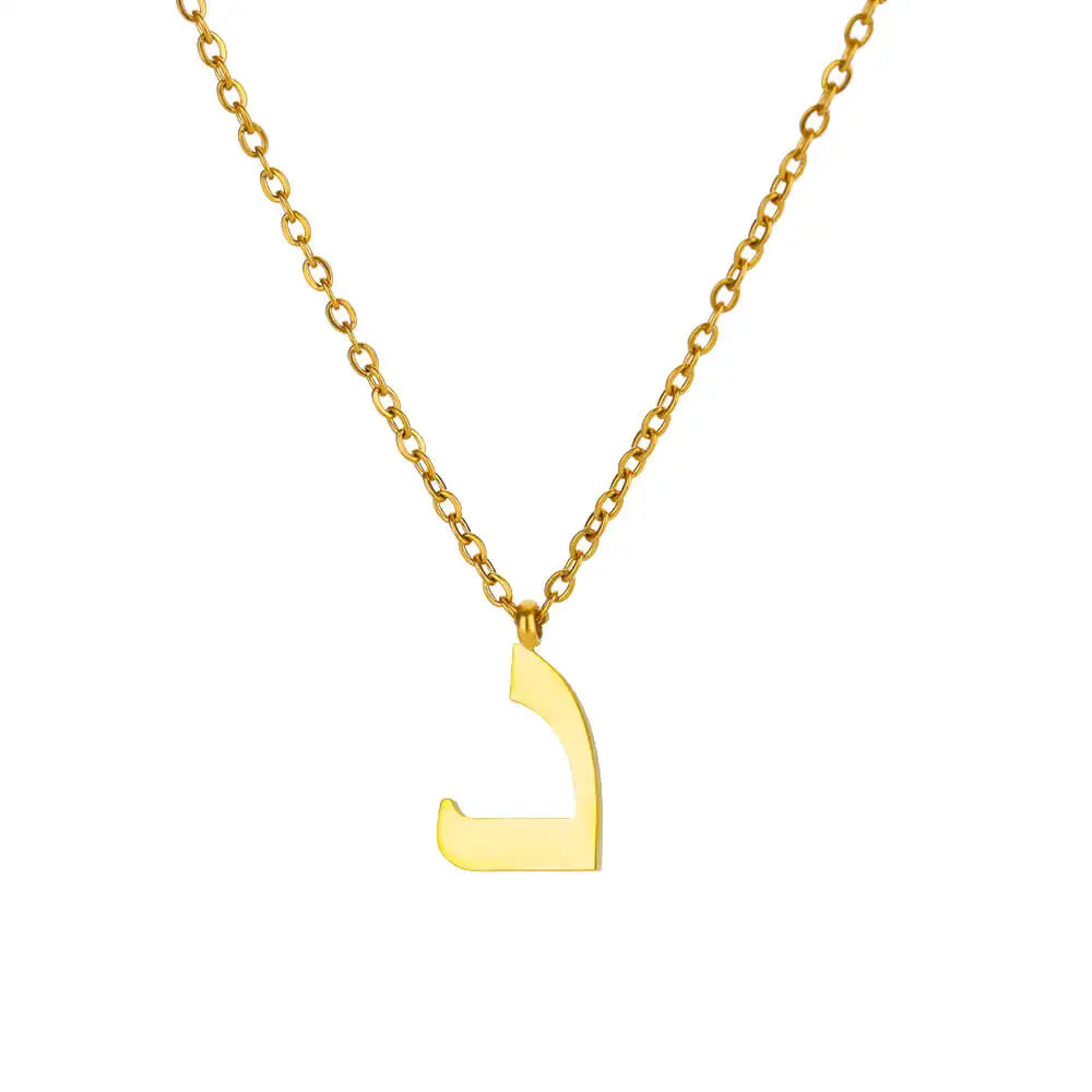 Arabic Letter Name Pendant Necklace For Women Stainless Steel Inital Chain Choker Collar Necklace 2024 Wedding Jewelry bijoux Vera Lux