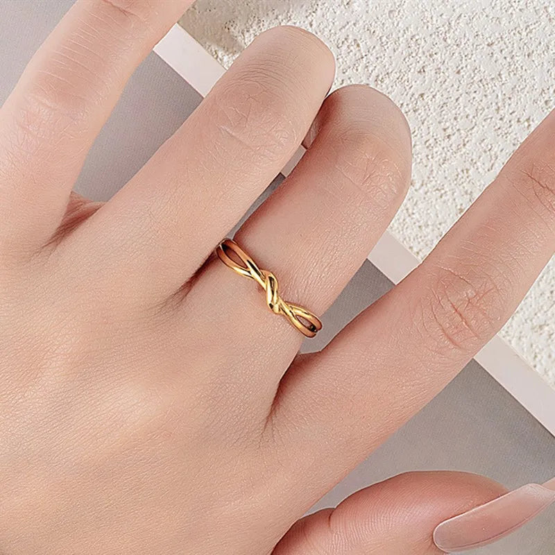 Stainless Steel Knot Ring Wedding Band for Women Girl Size 5-10 Vera Lux