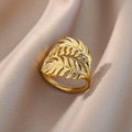 Irregular Hollow Opening Rings For Women Stainless Steel Gold Color Geometric Ring Party Christmas Jewelry Gift Free Shipping Vera Lux