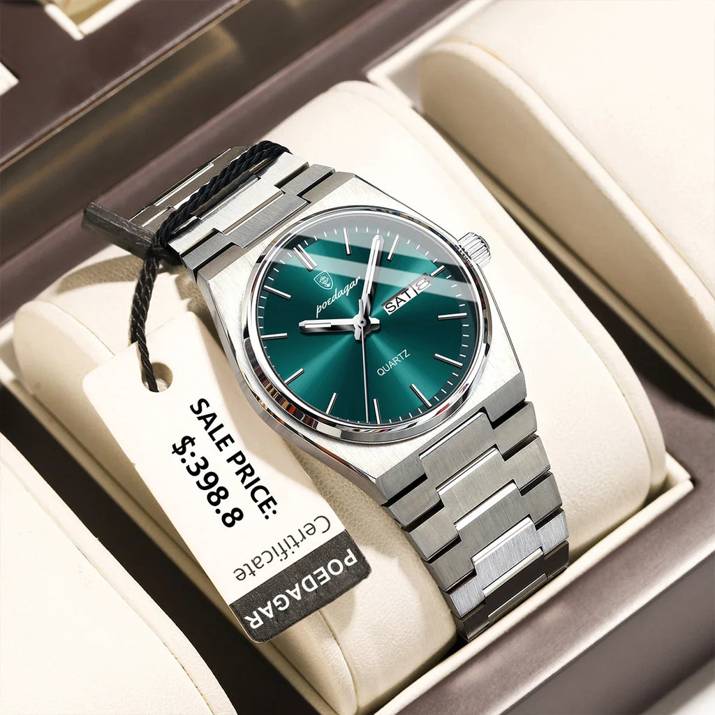 POEDAGAR Luxury Woman Watch Waterproof Luminous Fashion Quartz Ladies Wristwatch Date Week Stainless Steel Women's Watches Reloj Vera Lux