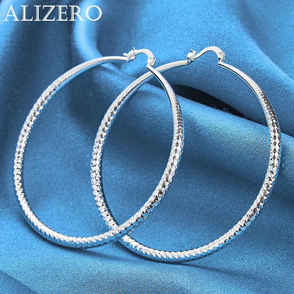 ALIZERO 925 Sterling Silver Earrings Simple Round Circle Hoop Earrings For Woman Fashion Wedding Engagement Charm Jewelry Gifts Vera Lux