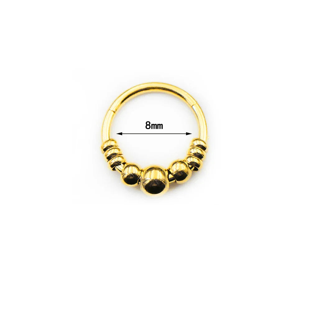 1pc 316L Surgical Steel  Septum Clicker Ear Cartilage Helix Tragus Faux Daith Earring Hoop Body  Piercing Jewelry Nose Ring Vera Lux