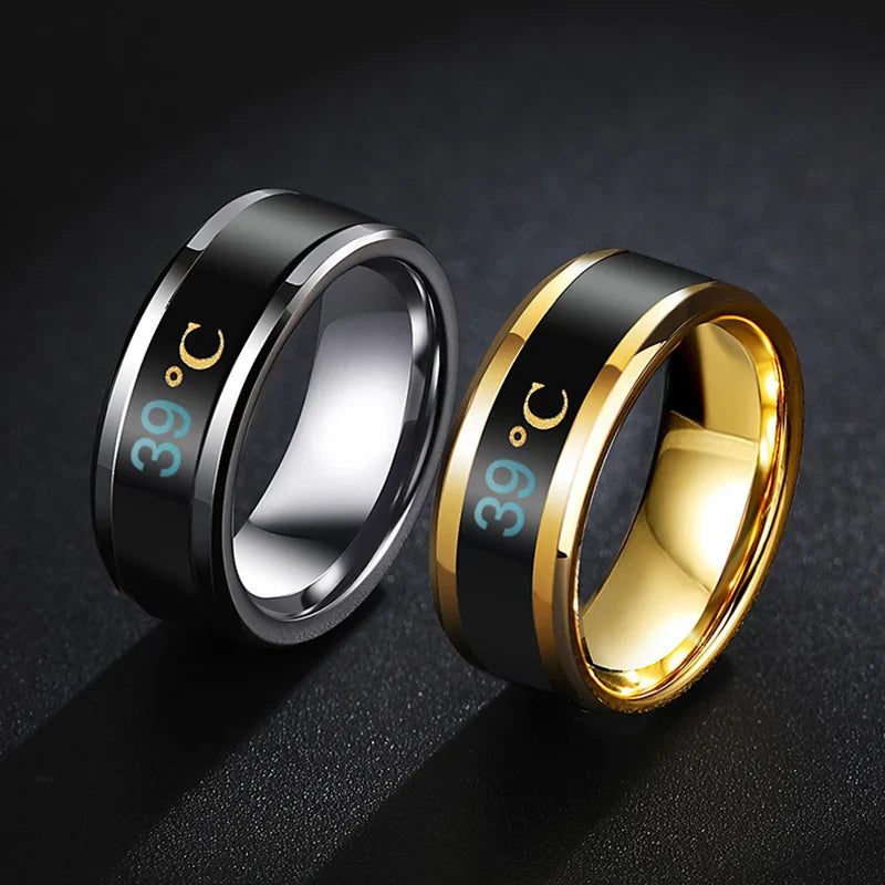 Temperature Couple Ring Titanium Steel Mood Emotion Feeling Intelligent Sensitive Rings for Women Men Fashion Waterproof Jewelry Vera Lux