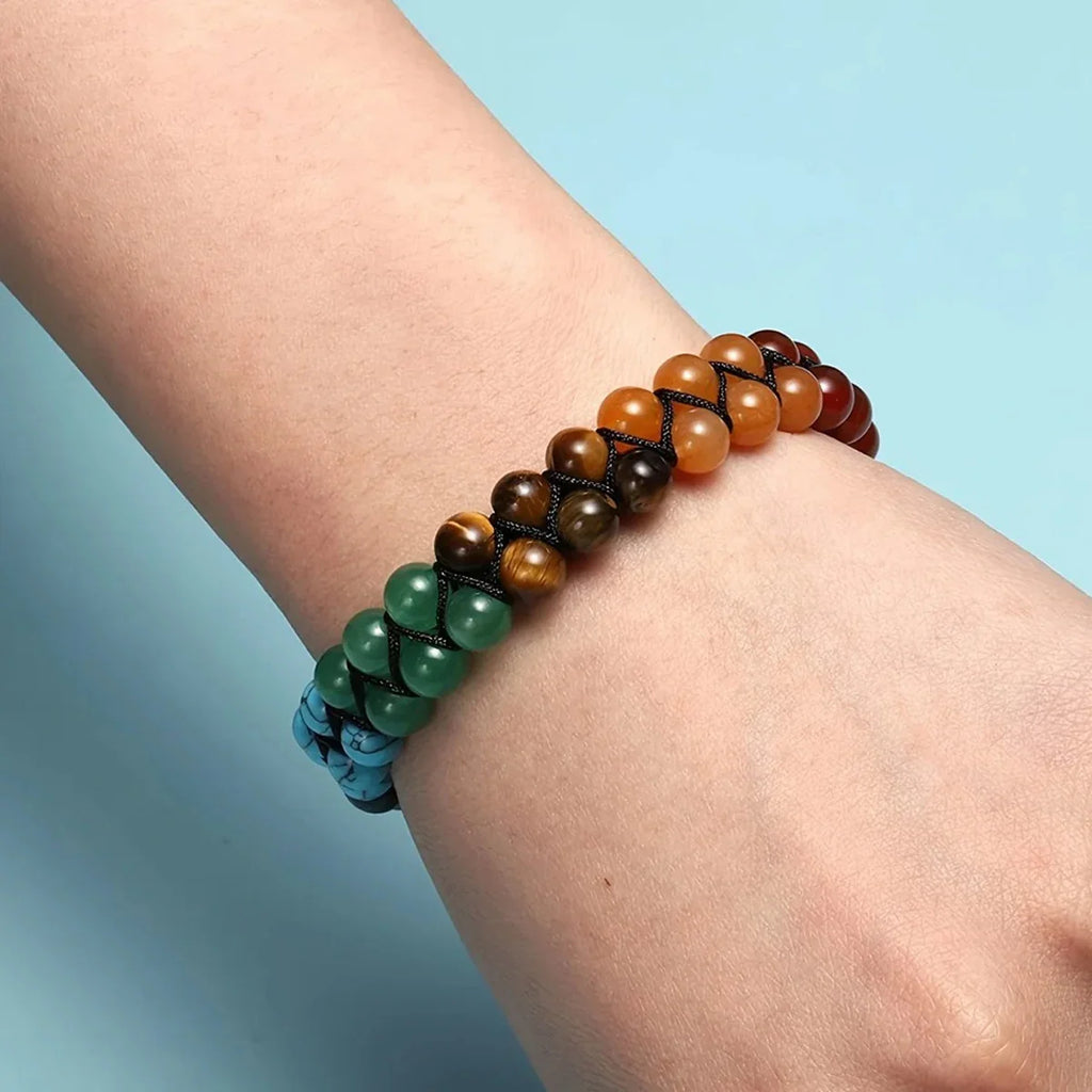 Chakra Treatment Crystal Bracelet Yoga Stone Adjustable Beads Bracelet Meditation Relaxation Anxiety Women's Bracele Vera Lux