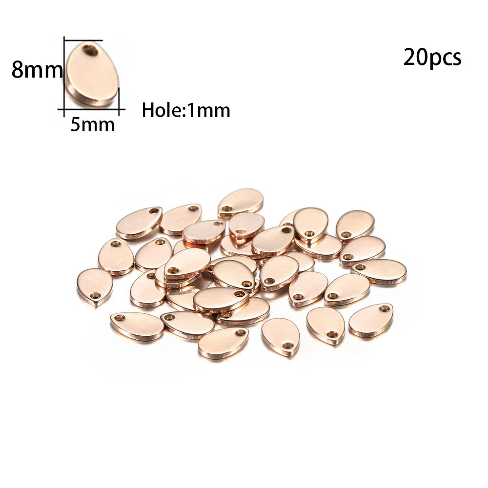 10-50Pcs Gold Stainless Steel Customized Dog Tag Heart-Shaped Oval Blanks Charm Pendant Charms For DIY Jewelry Making Supplies Vera Lux