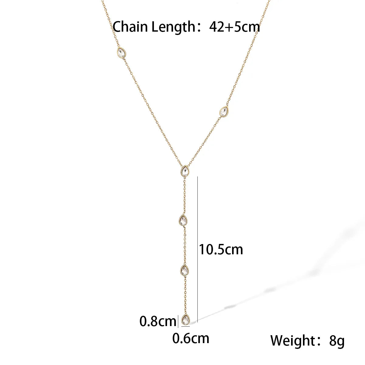 NEWBUY Fashion Gold Color Stainless Steel Choker Necklaces For Women Delicate White/Green/Red CZ Zircon Inlay Jewelry Vera Lux