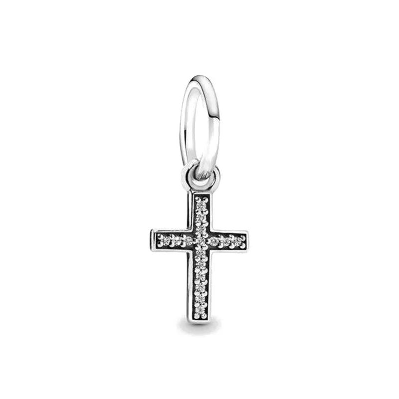 2026 New S925 Silver Robot Cross Digital Pendant, Suitable for Original Bracelets, DIY Accessories, Women's Charm Jewelry Gifts Vera Lux
