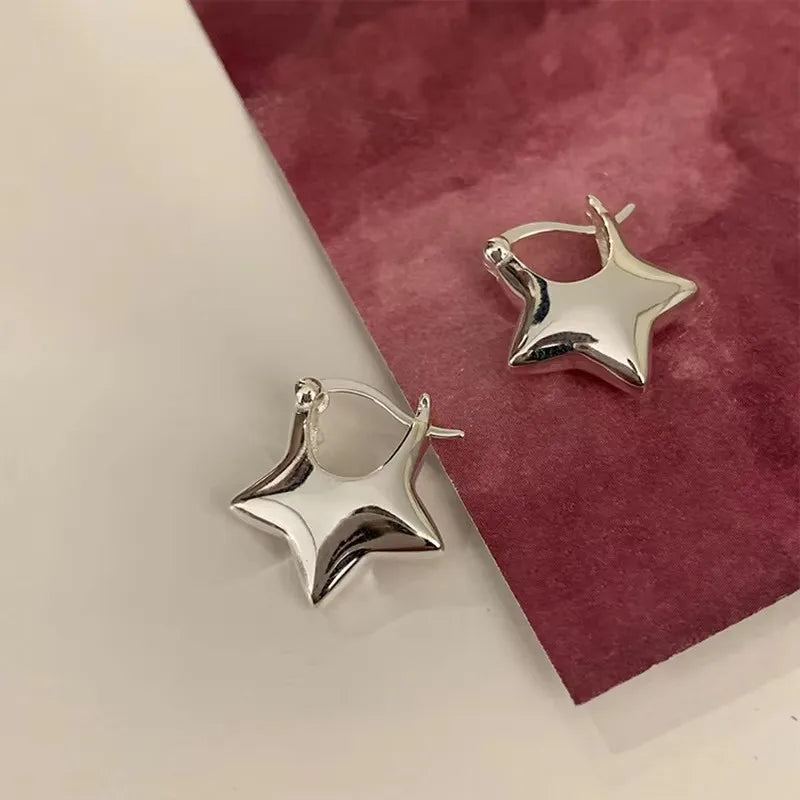 925 Sterling Silver Vintage Simple Star Earrings For Women Trendy Earring Jewelry Prevent Allergy Party Accessories Gift Vera Lux