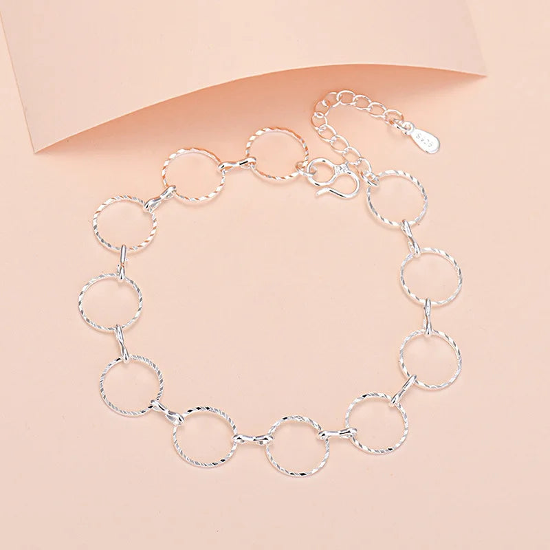 925 Sterling Silver Lucky Bead Charm Bracelets Woman Couple Chain Round Bangles Luxury Jewelry Accessories Wholesale Vera Lux