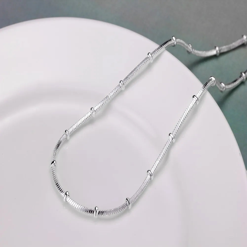 Fine Top brands 925 Sterling Silver bracelets neckalce Jewelry sets beads Snake bone chain for women man Wedding Party Gifts Vera Lux