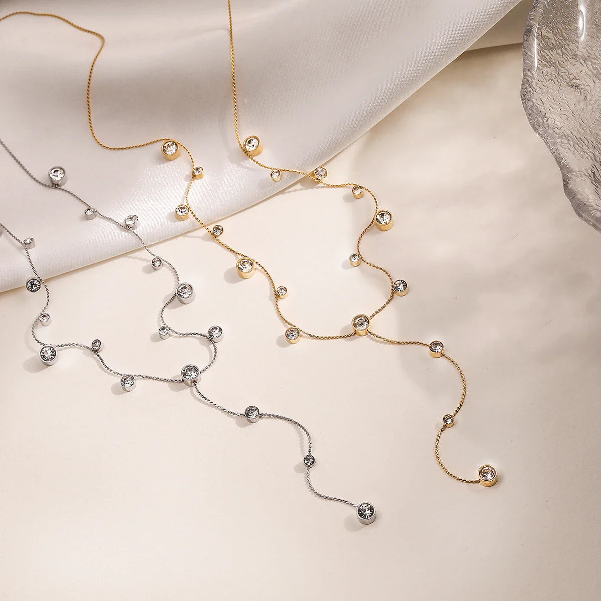 2025 New Arrival Shiny AAA CZ Zircon Silver/Gold Color Choker Necklaces For Elegant Women Stainless Steel Jewelry Vera Lux