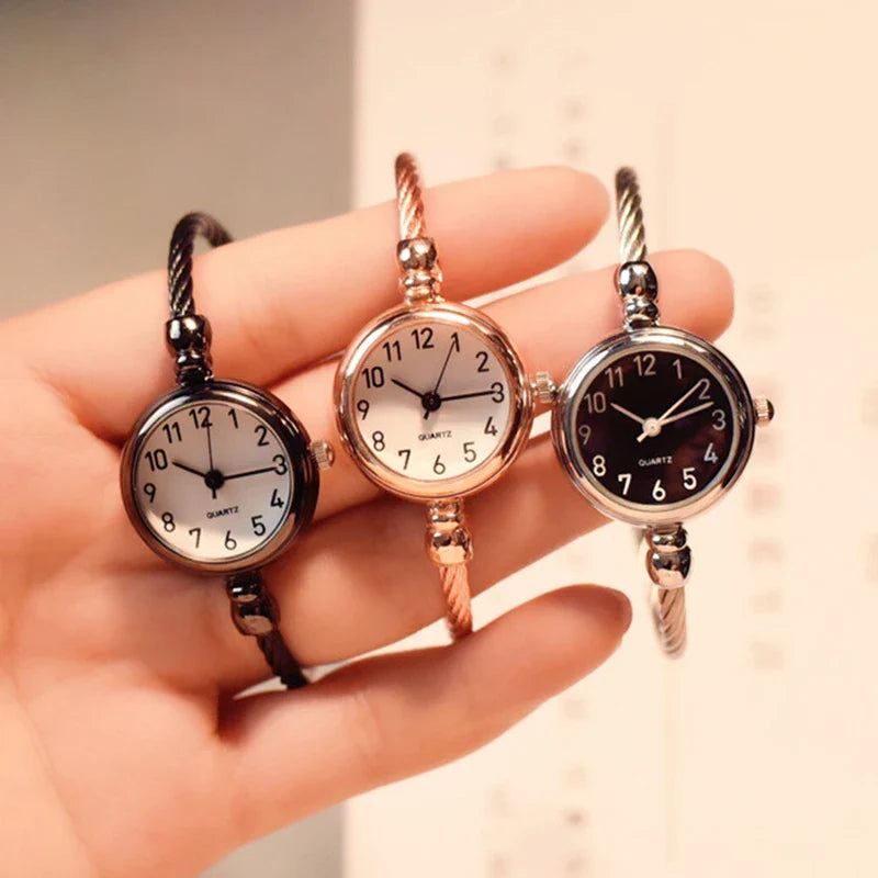 YIKAZE Women Watches Small Gold Bangle Bracelet Watch Stainless Steel Retro Ladies Quartz Wristwatch Clock Fashion Dress Watch Vera Lux