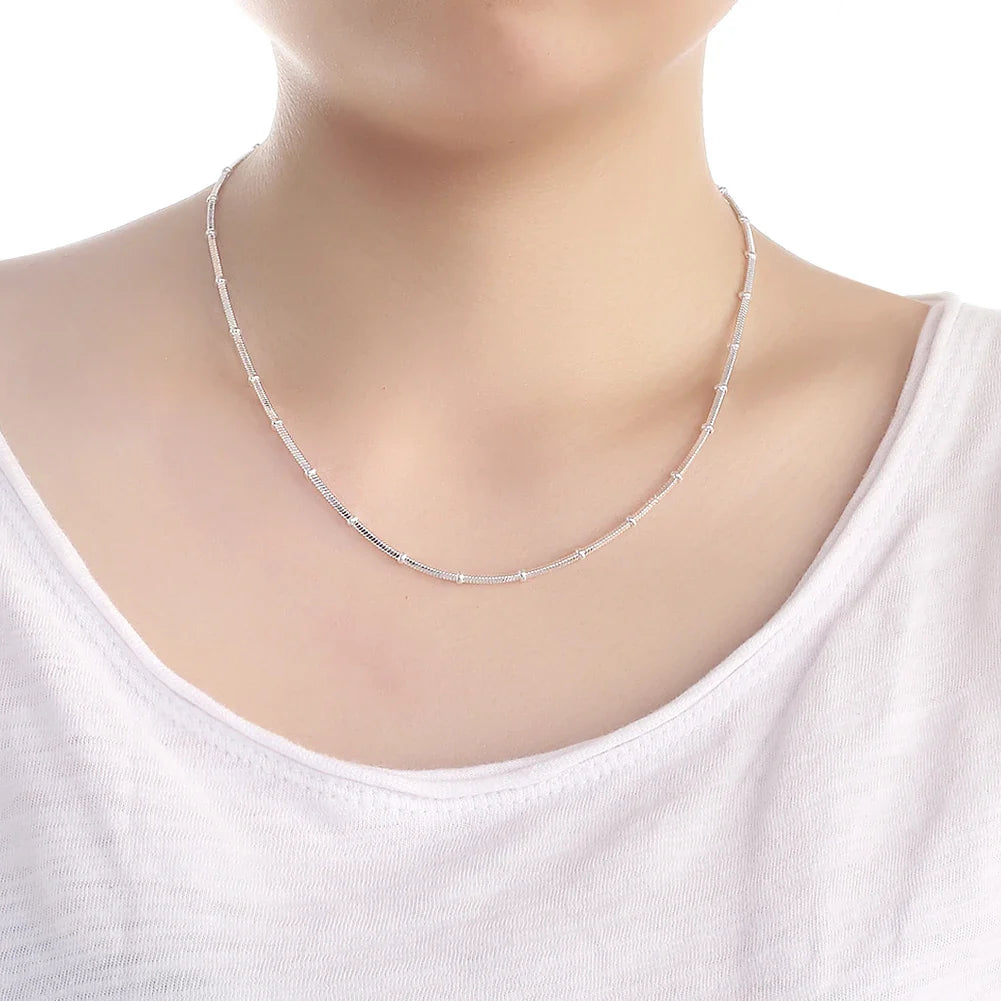 Fine Top brands 925 Sterling Silver bracelets neckalce Jewelry sets beads Snake bone chain for women man Wedding Party Gifts Vera Lux