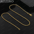 ALIZERO 18K Gold 2mm Beads Base Chain Necklaces 16-30 Inches Women Man Fine Jewelry Wholesale Personality Trend Bead Necklace Vera Lux
