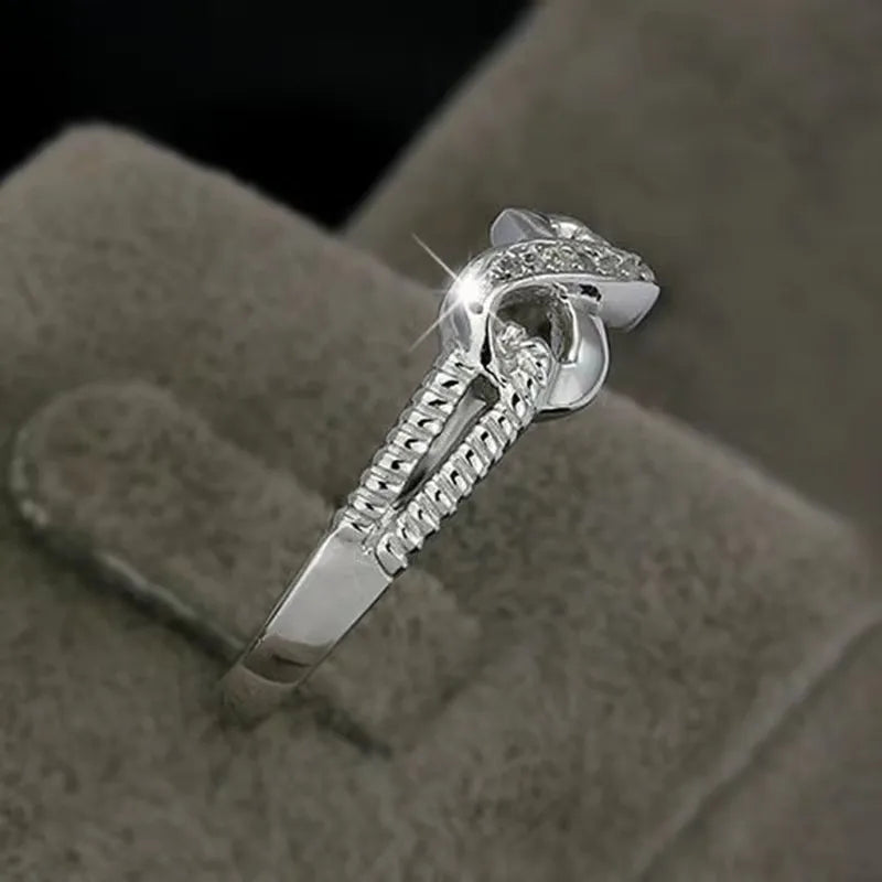 Lucky Letters 8 Shaped Rings For Women Sterling Silver Color AAA Cubic Zirconia Eternity Jewelry Female Wedding Gift Vera Lux