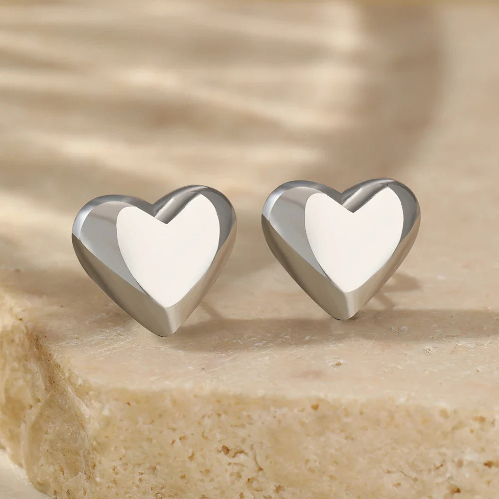 Stainless Steel Earrings Cubic Peach Heart Stud High-end Sense Ornate Earring For Women Jewelry Banquet  Anniversary Gifts New Vera Lux