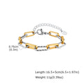 Two Tone Twist Link Paperclip Bracelet for Women, Chunky Stainless Steel Bracelet Adjustable Link, 18k Gold Plated Jewelry Vera Lux
