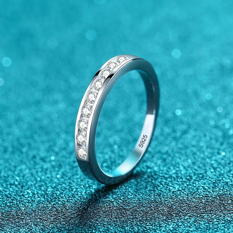 NeeTim 2mm Moissanite Ring for Women 925 Sterling Silver Rings with Gold Plated Wedding Bridal Proposal Promise Engagement Band Vera Lux