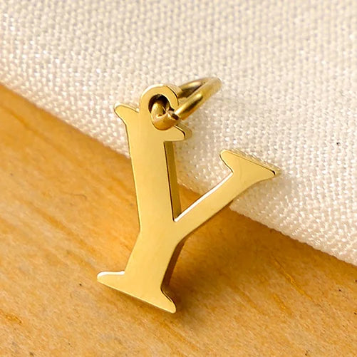 10PCS 26 Letters Stainless Steel Cut Alphabet Pendant for DIY Woman Necklace Ladies Jewelry Accessories Wholesale Dropshipping Vera Lux