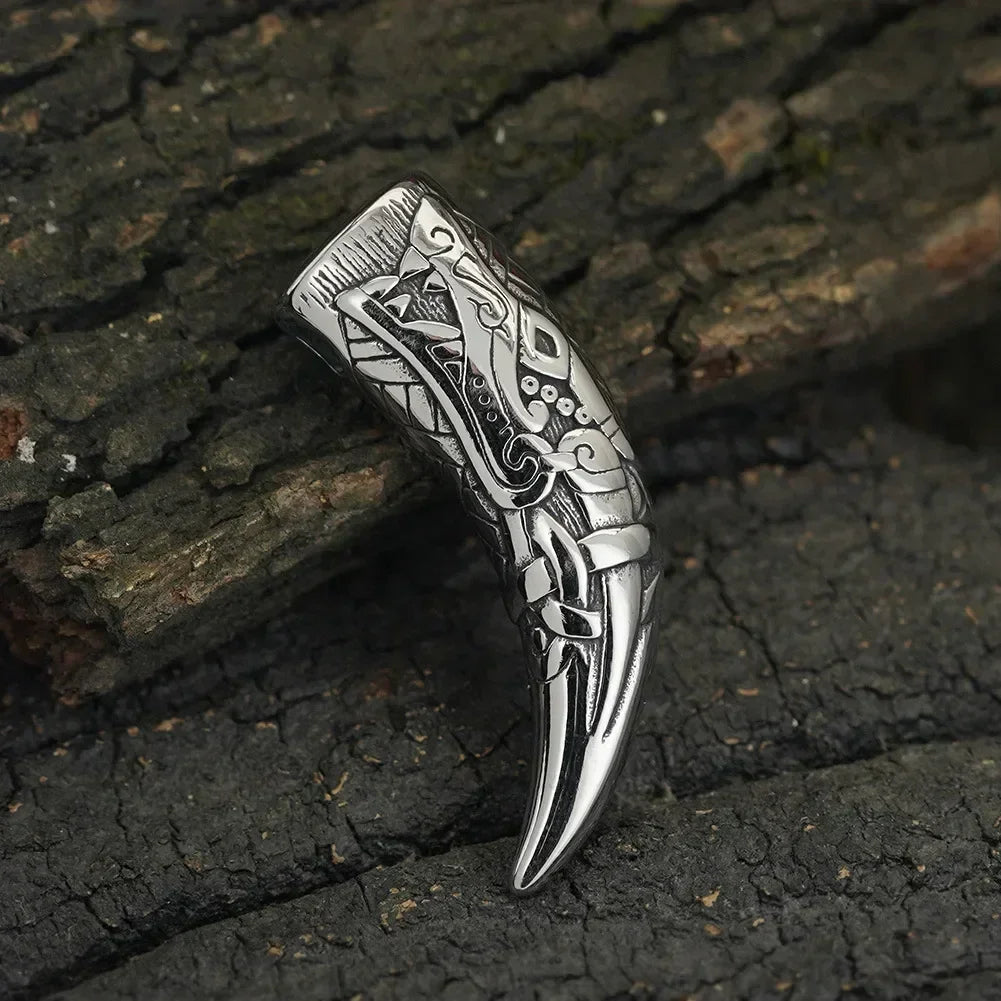 Vintage Titanium Steel Nordic Mythology Spiritual Viking Necklace Men Wolf Teeth Necklace for Men Amulet Jewelry Femstylo