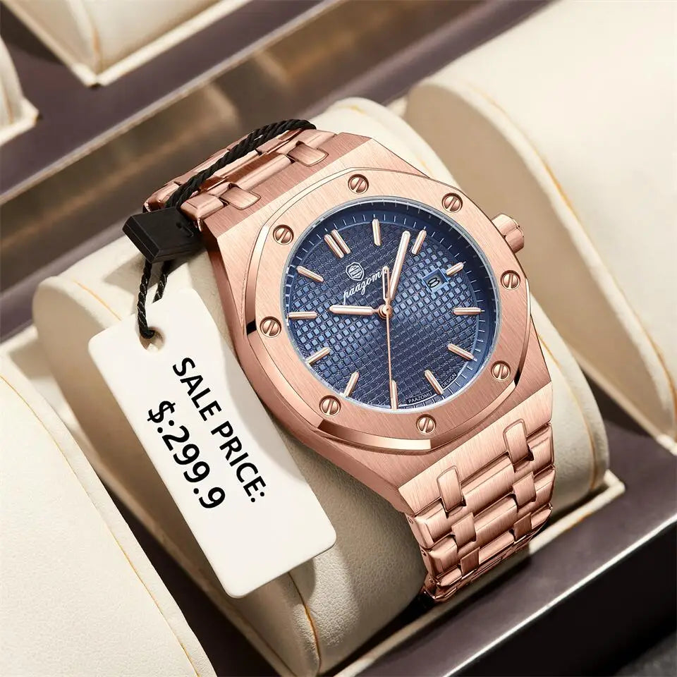 PAAZOMU Top Luxury Man Watch Waterproof Luminous Date Men Watch Stainless Steel Male Clock Sport Fashion Men's Quartz Watches Vera Lux
