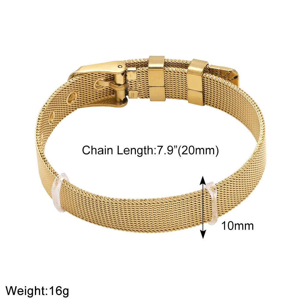 FLOLA DIY 26 Letters Custom Name Bracelets for Women Gold Silver Color Wide Band Initial Bracelets Handmade Jewelry brtd91 Vera Lux