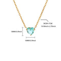 Stainless Steel Birthstone Pendant Necklace for Women Fashion Heart Crystal Zircon Charm Clavicle Chain Birthday Party Jewelry Vera Lux