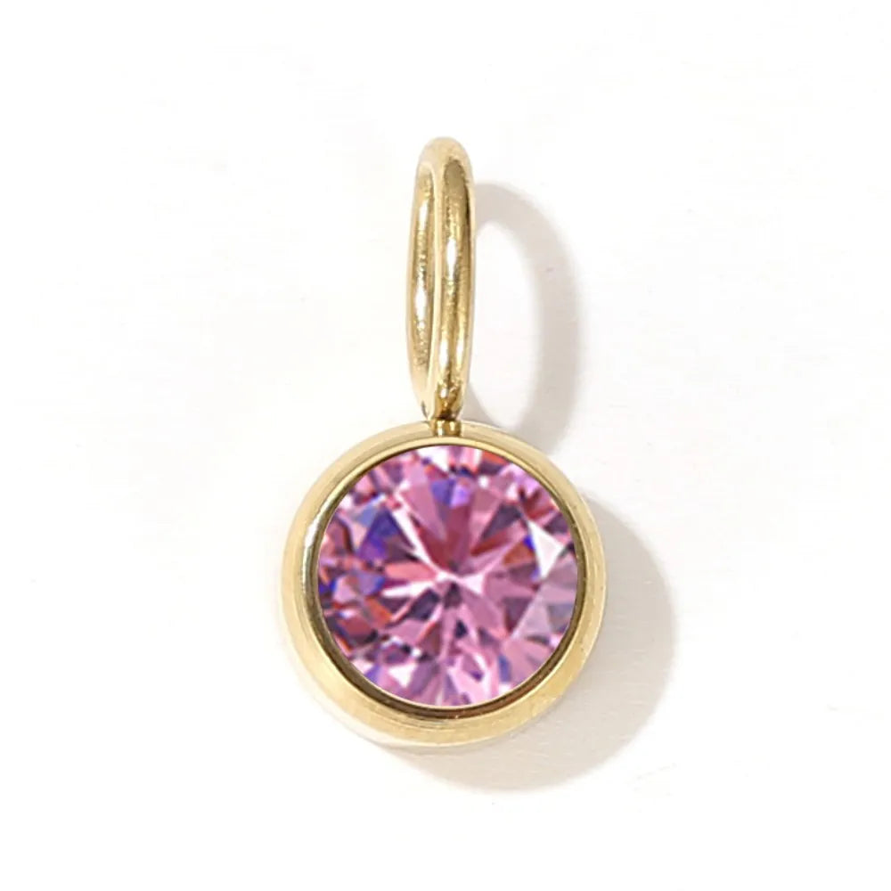 12 Color Birthstone Pendant Month Zirconia for Necklace Color Stone DIY Charms Accessories Birthday Gift Jewelry Vera Lux