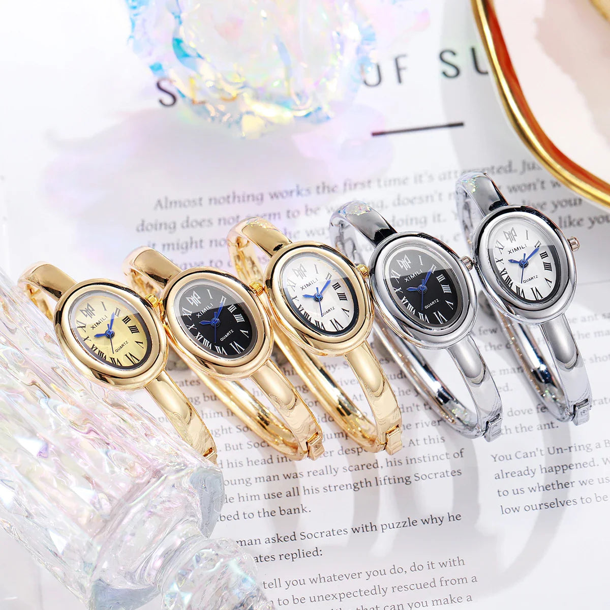 Elegant Oval Dial Women Watches Fashion Bracelet Strap Ladies Quartz Wristwatch Reloj Mujer Girls Clock Gift Vera Lux